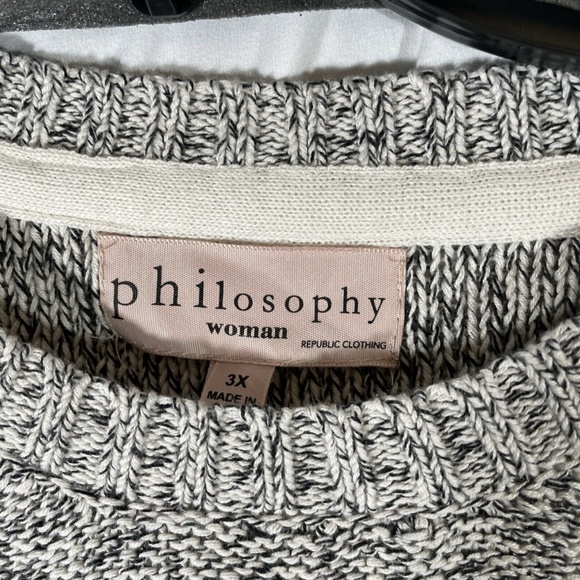 NWT Philosophy [‎ PLUS SZ 3X ] Heather Long Sleeve Pullover Sweater - Picture 4 of 12